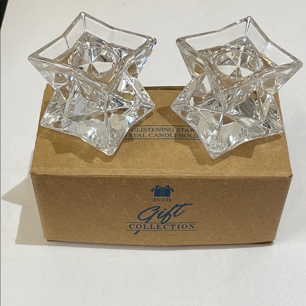 AVON Set of 2 Crystal Candle Holders